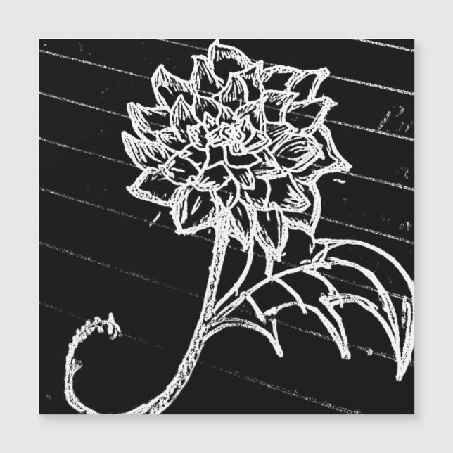 Yaie Black Rose Blume Goth Magnetkarte (Vorderseite)