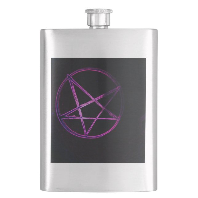 yaie lila Pentagramm Flachmann (Vorderseite)