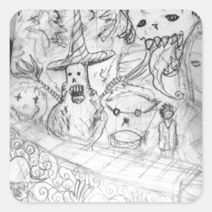 Yaie Monster Manga Animes Quadratischer Aufkleber