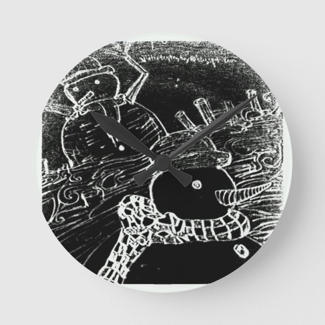 Yaie-Schneewächter Runde Wanduhr (Vorderseite)