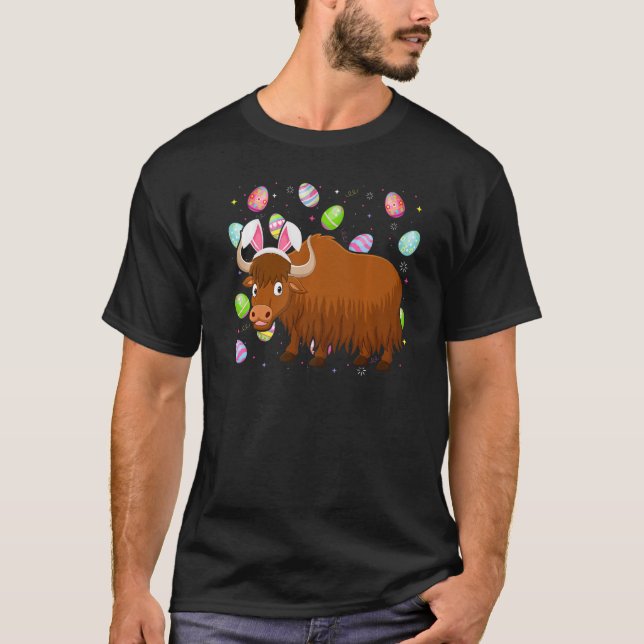 Yak Bunny Easter Egg  Funny Yak Easter Sunday T-Shirt (Vorderseite)