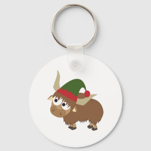 Yak Christmas Elf Schlüsselanhänger