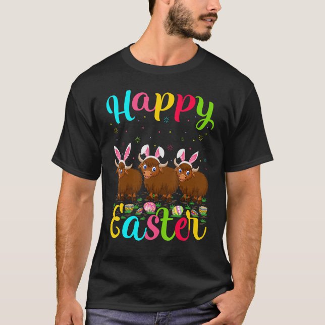 Yak   Funny Easter Egg Bunny Yak Happy Easter T-Shirt (Vorderseite)