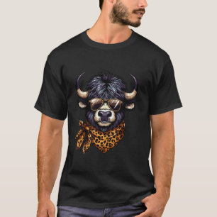 Yak mit Leopardenschal Tier mit Sonnenbrille T-Shirt