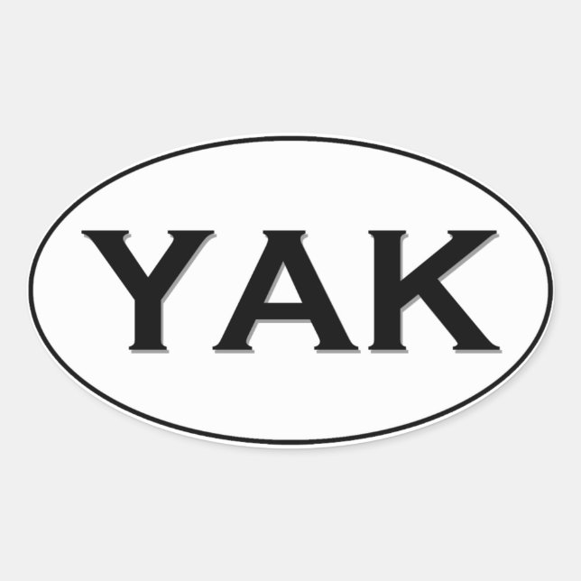 YAK Oval Logo Ovaler Aufkleber (Vorderseite)