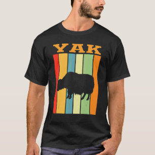 Yak Shadow Silhouette in Retro-Farben T-Shirt