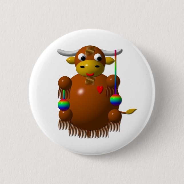 Yak spielt mit Yo-Yos Button (Vorderseite)