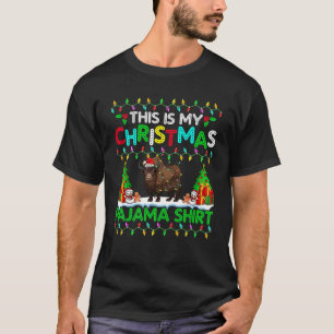 Yak Weihnachten Xmas Weihnachtsmannmütze Pajama Sh T-Shirt