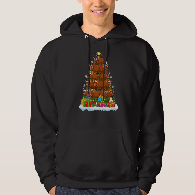 Yak  Xmas Holiday  Yak Christmas Tree Hoodie (Vorderseite)