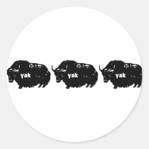 Yak Yak Yak Runder Aufkleber