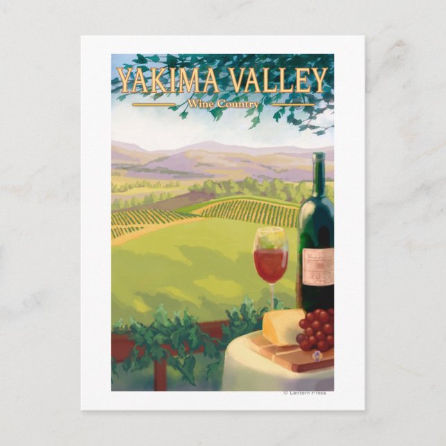 Yakima Valley, Washington Weinland Postkarte (Vorderseite)