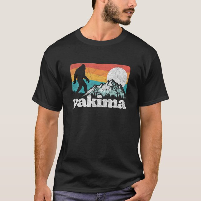 Yakima Washington Bigfoot Mountains Retro Not T-Shirt (Vorderseite)