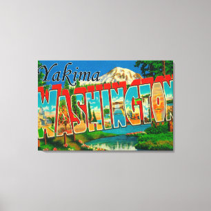 Yakima, Washington - Große Briefmarkenszenen Leinwanddruck