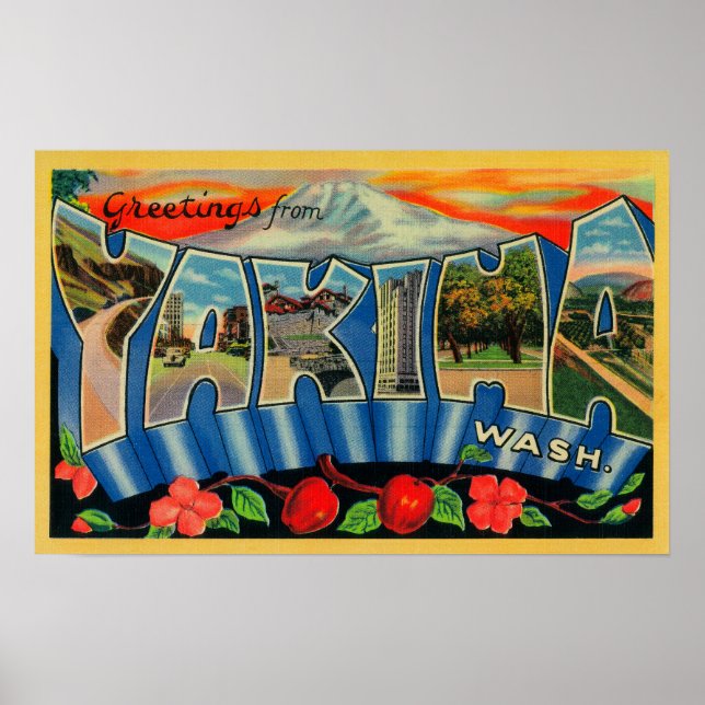 Yakima, Washington - Große Briefmarkenszenen Poster (Vorne)
