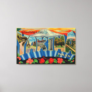 Yakima, Washington - große Buchstabe-Szenen 2 Leinwanddruck