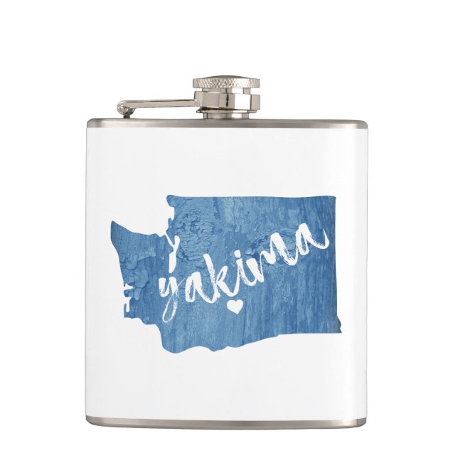 Yakima Washington Wood Grain Flachmann (Vorderseite)