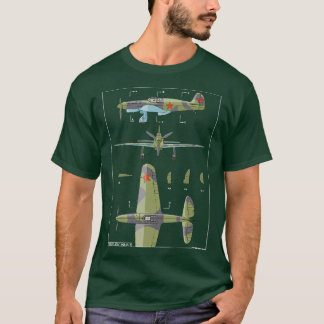 Yakovlev Yak1 Russisches WW2 Flugzeug Diagramm Gi T-Shirt