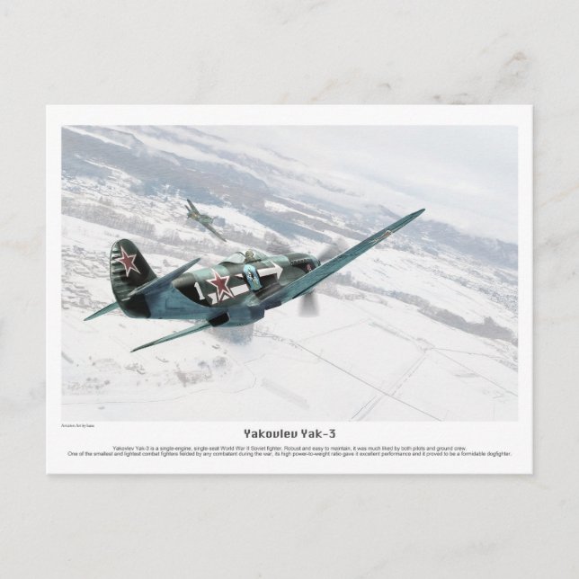 Yakovlev Yak-3 Postkarte (Vorderseite)
