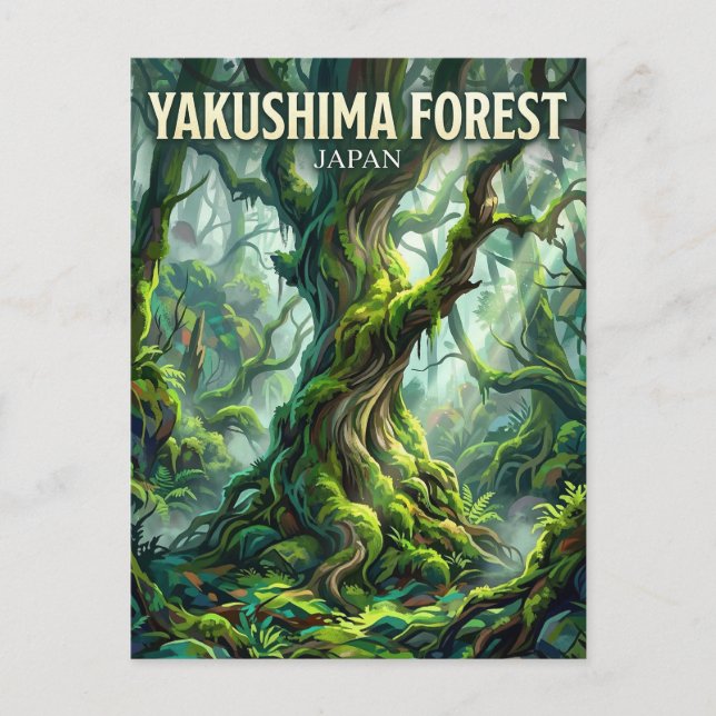 Yakushima-Wald Japan Postkarte (Vorderseite)