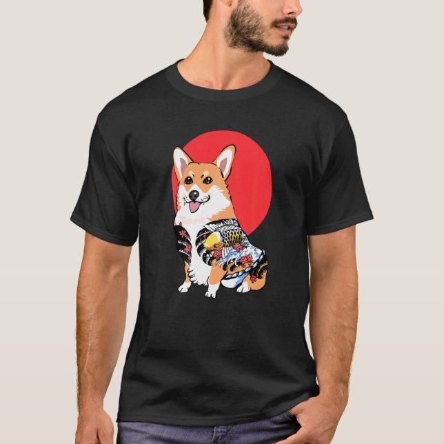Yakuza Corgi Premium T-Shirt (Vorderseite)
