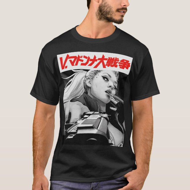 Yakuza Japanese Cyberpunk Girl Urban Style T-Shirt (Vorderseite)