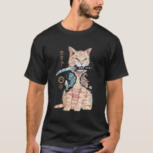 Yakuza Katze Japanische Tätowierung Schwert Ich ma T-Shirt