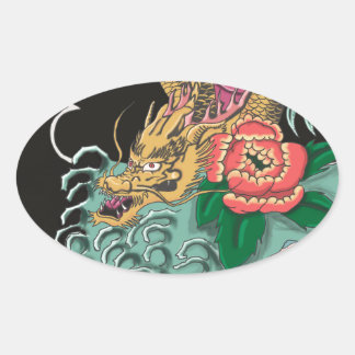 Yakuza Tattoo Ovaler Aufkleber