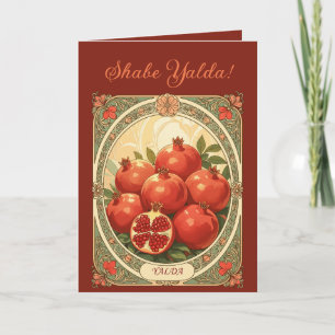 Yalda Granatapfel Die dunkelste Nachtfeier Feiertagskarte