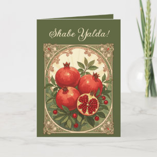 Yalda Granatäpfel Persischer Wintersonnenwende Karte