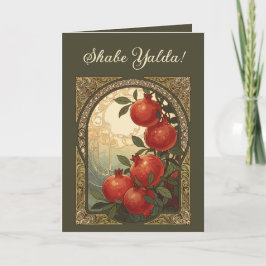Yalda Granatäpfel Wintersonnenwende Symbolik Karte