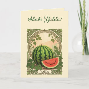 Yalda Wassermelone Persische Chelle Nacht Winter Feiertagskarte