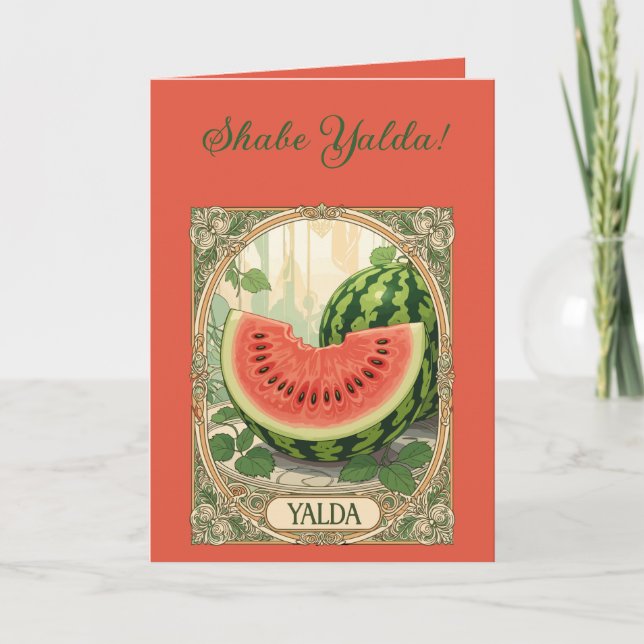 Yalda Watermelon Chelle Night Fruits Karte (Vorderseite)