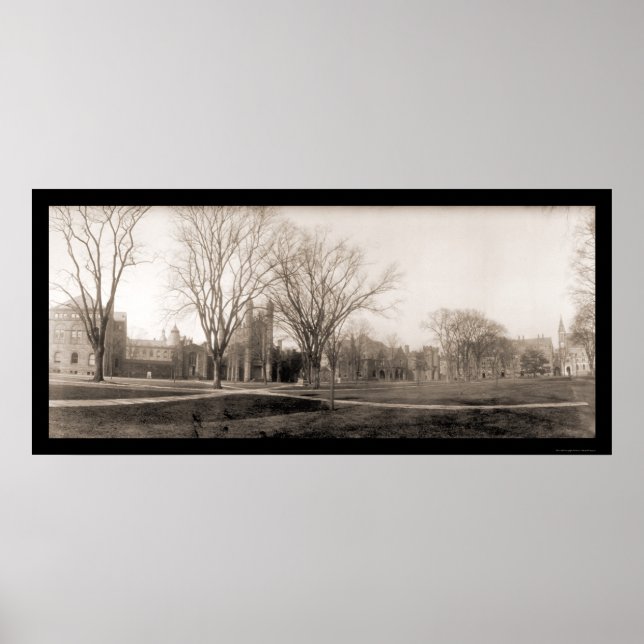 Yale Campus Birdseye Foto 1902 Poster (Vorne)