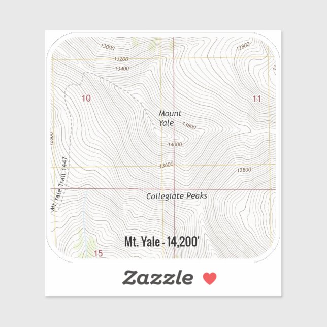 Yale Colorado Fourteener Aufkleber (Blatt)