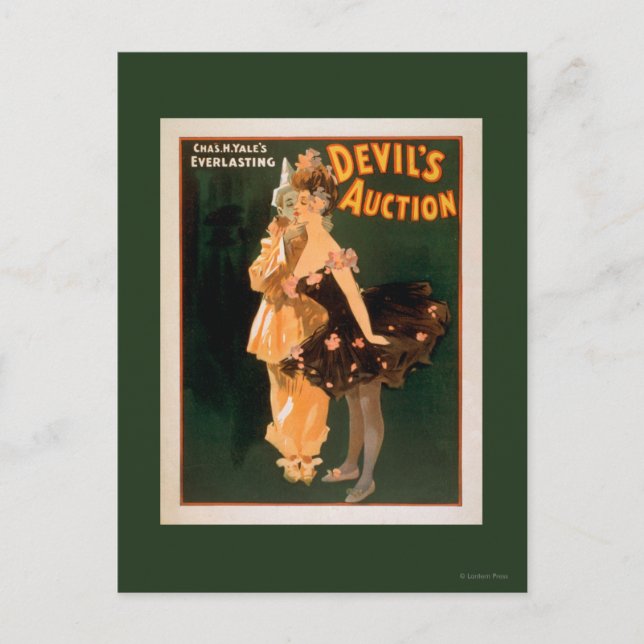 Yales Auktionsspiel des immerwährenden Teufels Postkarte (Vorderseite)
