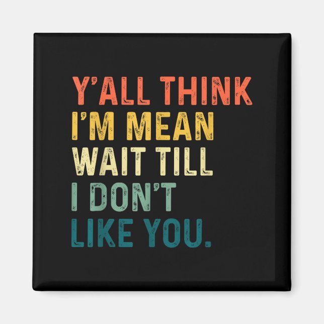 Y'all Think I'm Mean Wait Till I Don't Like You Vi Magnet (Vorne)