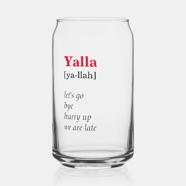 Yalla-Wörterbuch Definition Funny-Arabische Phrase Dosenglas (Vorderseite)