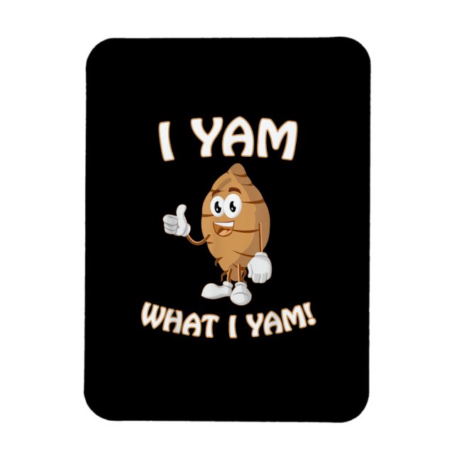 Yam, was ich Yam Shirt Funny Erntedank Food Puff Magnet (Vertikal)