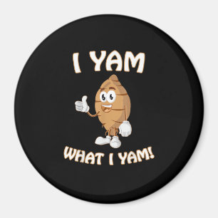 Yam, was ich Yam Shirt Funny Erntedank Food Puff Magnet