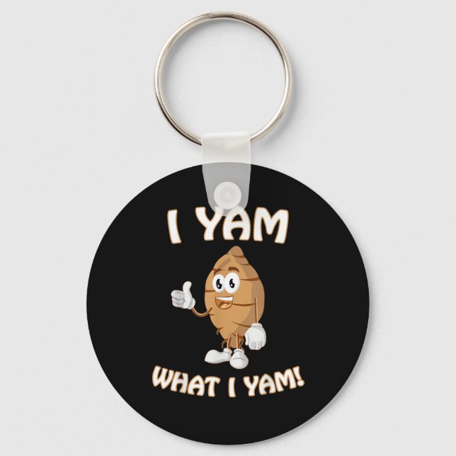 Yam, was ich Yam Shirt Funny Erntedank Food Puff Schlüsselanhänger (Vorderseite)