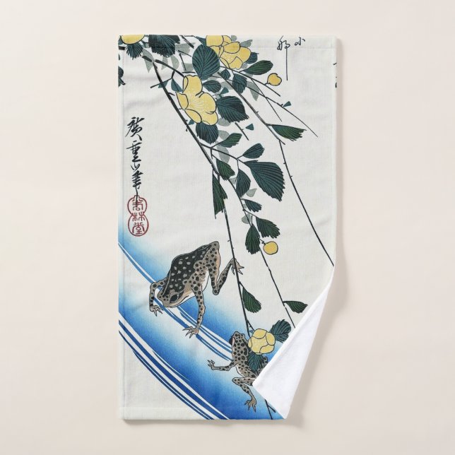 Yamabuki und Frosch, Hiroshige, Ukiyo-e Handtuch (Handtuch)