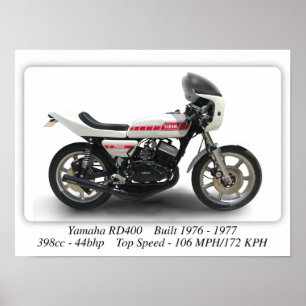 Yamaha RD400 Motorrad - A3-Druckplakat Poster