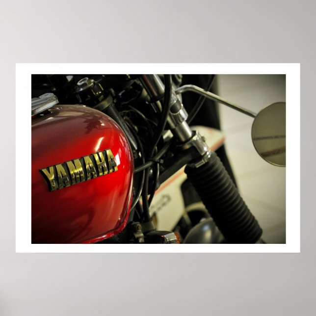 Yamaha Red Golden Motorrad Motorrad-Poster Poster (Vorne)
