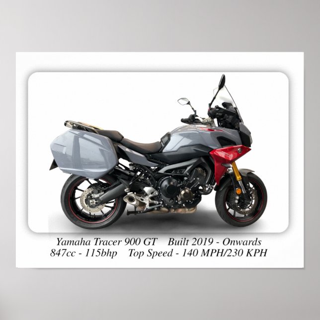 Yamaha Tracer 900 GT Motorrad - A3-Großdruck Poster (Vorne)