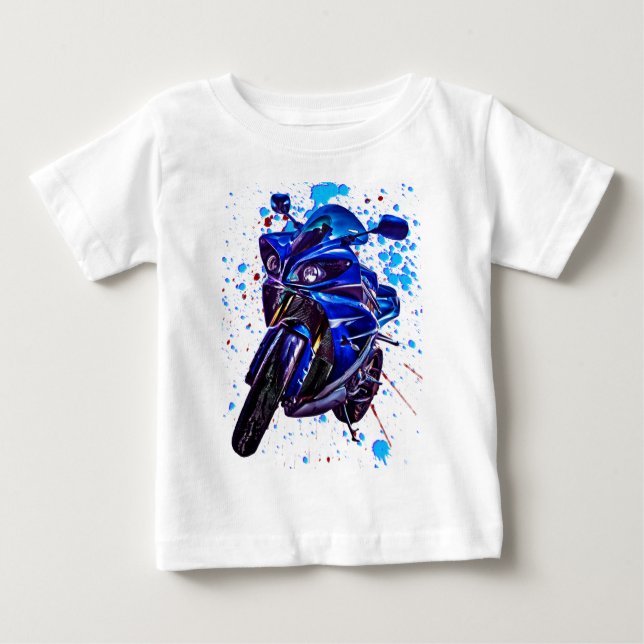 Yamaha YZF R1 Art Print Baby T-shirt (Vorderseite)