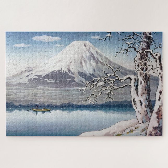 Yamanaka See im Winter von Tsuchiya Koitsu Puzzle (Horizontal)