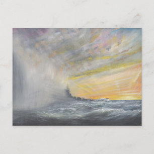 Yamato Emerges from Pacific Typhoon 1944 2010 Postkarte