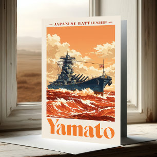 Yamato Japanisches Schlachtschiff Vintage-Maritime Dankeskarte