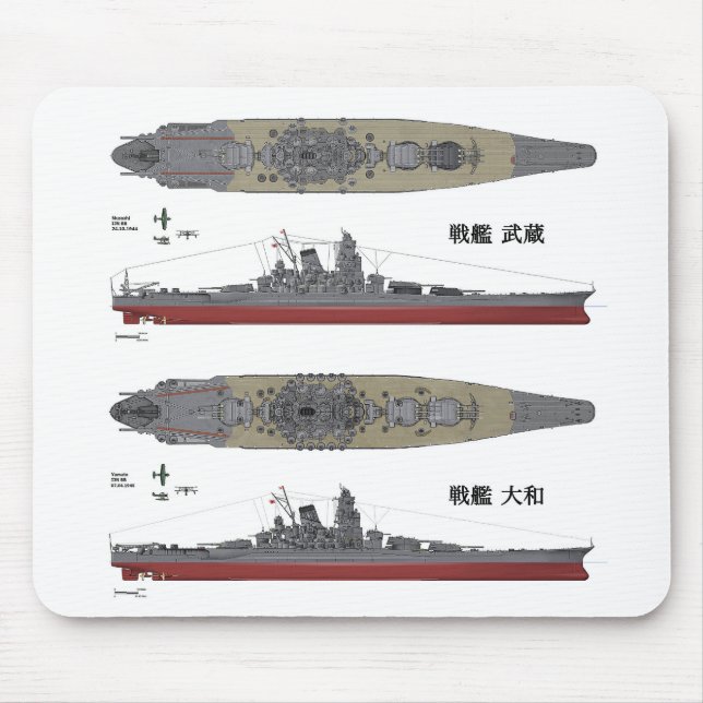 Yamato&Musashi , Schlacht Mousepad (Vorne)