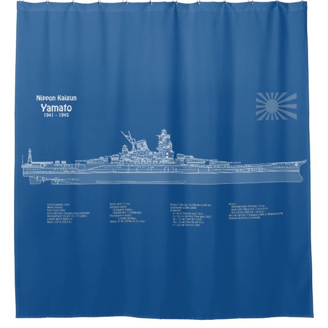 Yamato - Pläne für Schiffskonzepte ABD Duschvorhang (Vorderseite)